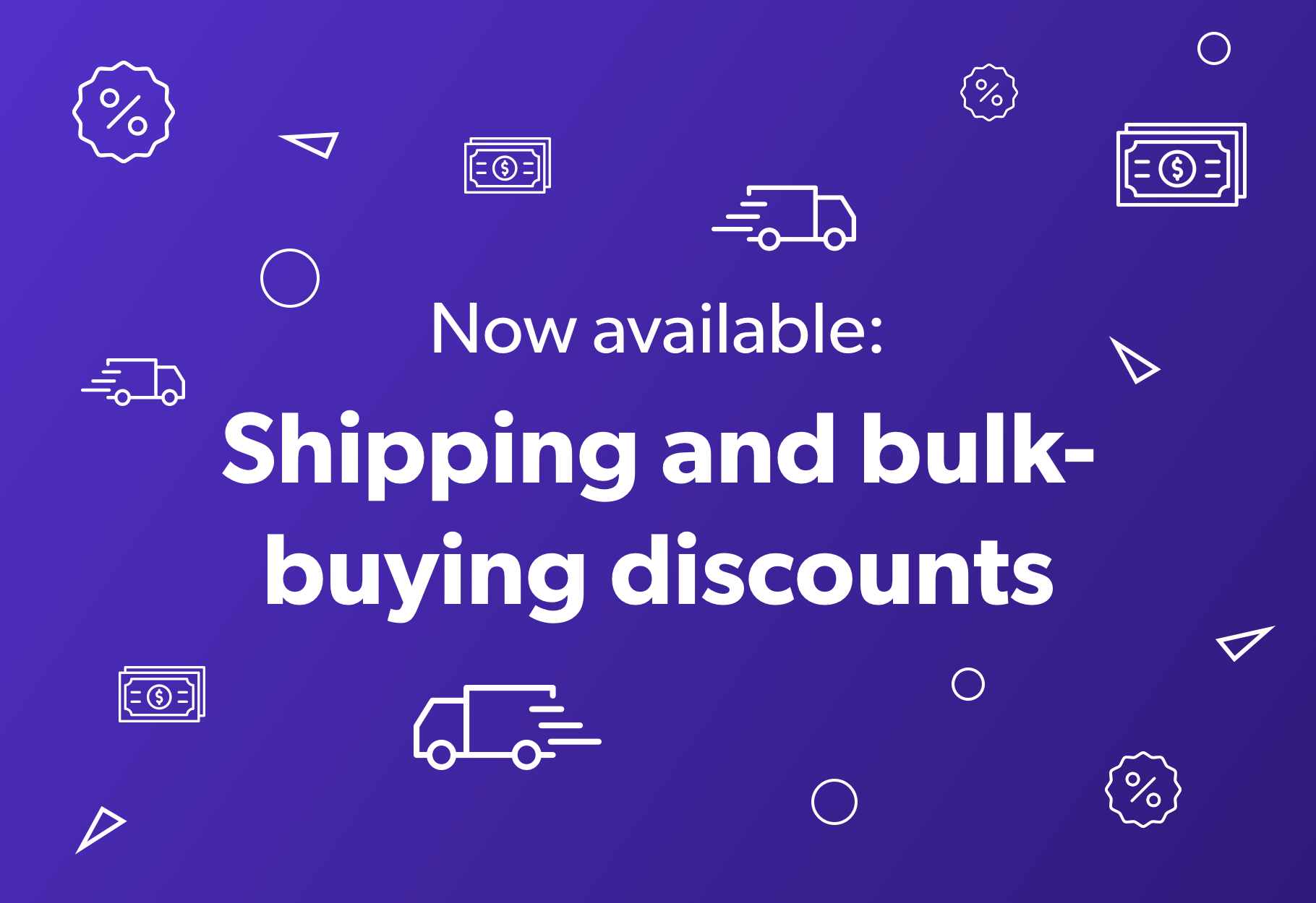 New shipping pricing and bulk order discounts!